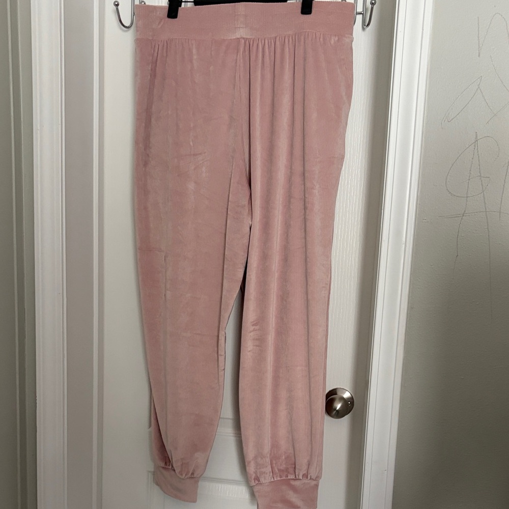 Victoria's Secret Dusty Rose Velour Joggers - Picture 4 of 4